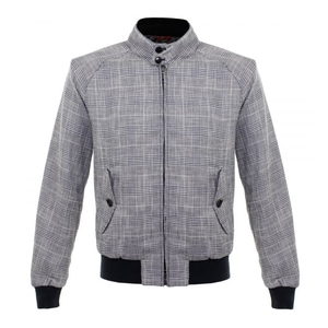 Baracuta Brighton G9 Navy Check Linen Jacket 02BRMOW0180FLI01