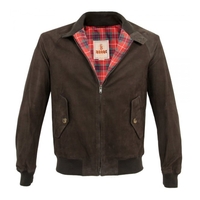 Baracuta G9 Harrington Oiled Leather Jacket Dark Brown BRCPS0069