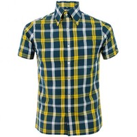 Brutus Tartan Trimfit Evergreen & Yellow Shirt 3401-523