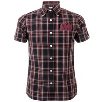 Brutus X Dr Martens Black Red Tartan Trim Fit Shirt DM7