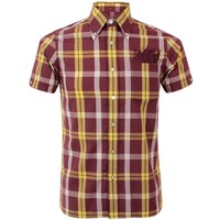 Brutus X Dr Martens Oxblood Yellow Tartan Trimfit Shirt DM8