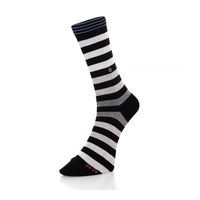 Burlington Blackpool Striped Black Grey Socks 21023 3000