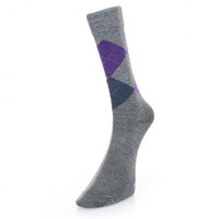 Burlington Edinburgh Grey Purple Wool Socks 21182 3187