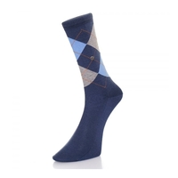 Burlington Manchester Mercerised Blue Grey Socks 20182 6220