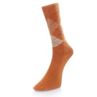 Burlington Preston The Original Soft Feeling Argyle Orange Socks 242848919