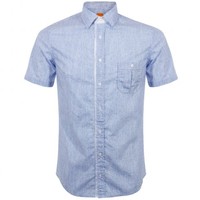 Hugo Boss Orange Eslimy Open BLue Striped Shirt 50286946
