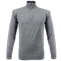 John Smedley Whitaker Zip Front Silver Pullover N13
