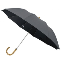 London Undercover Bamboo Whangee Cane Crook Folded Dark Grey Umbrella WHG002GR