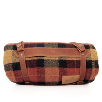 Pendleton Motor Robe Smith Plaid Tartan With Leather Carrier ZC333-52694