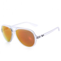 Ray Ban Cats 5000 Flash Lenses Clear Orange Sunglasses 0RB4125-649/69