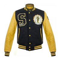 Schott NYC LC 5701 Varsity Navy Yellow Bomber Jacket