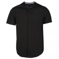 Short Sleeve Mandarin Collar Shirt