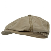 Stetson Hatteras Brooklin Cotton Linen Beige Newsboy Cap 6641107