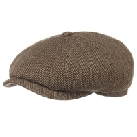 Stetson Hatteras Brown Herringbone Newsboy Cap 6842503