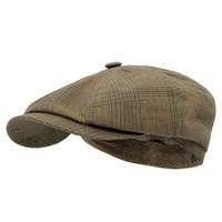 Stetson Hatteras Check Light Brown Newsboy Cap 6841401