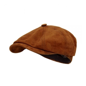 Stetson Hatteras Goat Suede Brown Newsboy Cap 6847401 68