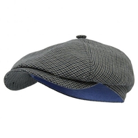 Stetson Hatteras Linen Check Navy Newsboy Cap 6643202