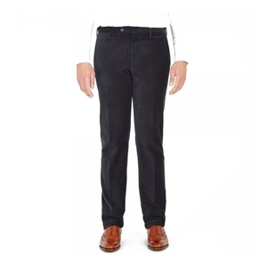 Turnbull & Asser Wide Horizontal Navy Corduroy Trousers MTR004