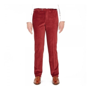 Turnbull & Asser Wide Horizontal Wine Corduroy Trousers TU341POYEL
