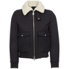 Zipped Shearling Bomber Jacket