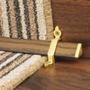 Tudor Satin Brass Finish Dark Wood Stair Carpet Runner Rods