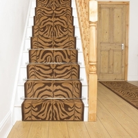 Zebra Brown Print Stair Runner