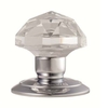 Carlisle Brass Glass Door Knob on Rose Polished Chrome