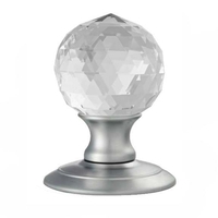 Carlisle Brass Ice Facetted Crystal Door Knob on Rose Satin Chrome