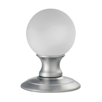 Carlisle Brass Ice Frosted Crystal Door Knob on Rose Satin Chrome