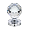 Frelan Hardware Facetted Glass Door Knob on Rose Polished Chrome
