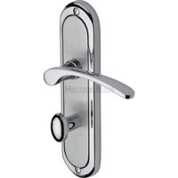 Heritage Brass Ambassador Door Handle on Bathroom Plate Apollo Finish