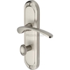 Heritage Brass Ambassador Door Handle on Bathroom Plate Satin Nickel