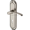 Heritage Brass Ambassador Door Handle on Lock Plate Mercury Finish