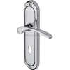 Heritage Brass Ambassador Door Handle on Lock Plate Polished Chrome