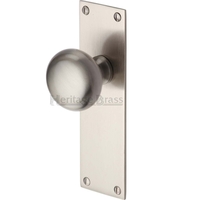 Heritage Brass Balmoral Door Knob On Latch Plate Satin Nickel