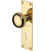 Heritage Brass Balmoral Door Knob On Lock Plate Polished Brass