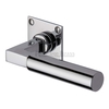 Heritage Brass Bauhaus Door Handle on Flat Rose Polished Chrome