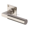 Heritage Brass Bauhaus Door Handle on Flat Rose Satin Nickel