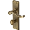 Heritage Brass Bedford Door Handle on Bathroom Plate Antique Brass