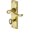 Heritage Brass Bedford Door Handle on Bathroom Plate Polished Brass