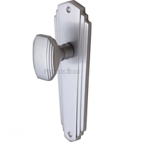 Heritage Brass Charlston Door Knob on Latch Plate Satin Chrome