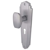 Heritage Brass Charlston Door Knob on Lock Plate Satin Chrome