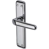 Heritage Brass Deco Door Handle on Latch Plate Polished Chrome
