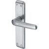 Heritage Brass Deco Door Handle on Latch Plate Satin Chrome