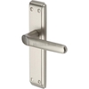 Heritage Brass Deco Door Handle on Latch Plate Satin Nickel