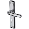 Heritage Brass Deco Door Handle on Lock Plate Polished Chrome