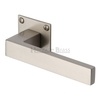 Heritage Brass Delta Door Handle on Flat Rose Satin Nickel