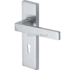 Heritage Brass Delta Door Handle On Lock Plate Satin Chrome