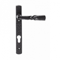 Ludlow Foundries Straight UPVC Door Handle on Backplate Black Antique