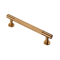 Satin Brass Fingertip Design Knurled Pull Handle 128mm Centres